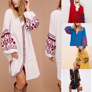 free people embroidered shirt dress Free People Samantha Shirtdress main image 0